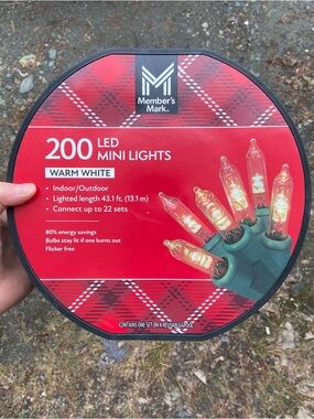 NWT Member’s Mark 200 Indoor/Outdoor Christmas LED Mini Lights